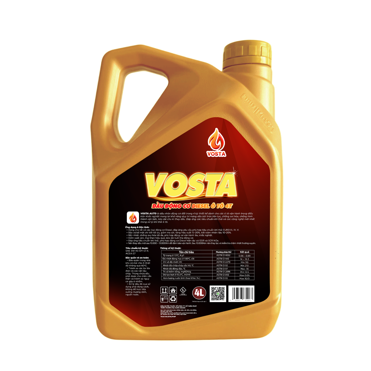 Dầu nhờn động cơ Diesel ô tô 4T SAE 5W-40, API CI-4, ACEA E7 - Ảnh 2